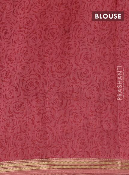 Black & Peach Muslin Silk - Prints