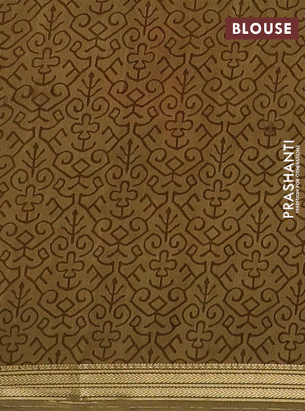 Black & Mustard Green Muslin Silk - Prints