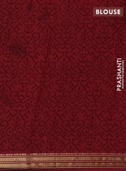 Brown & Maroon Muslin Silk - Prints