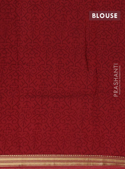 Mustard Yellow & Maroon Muslin Silk - Prints