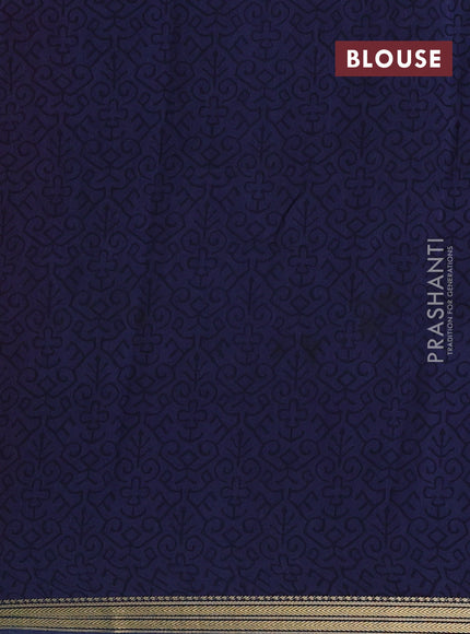Maroon & Peacock Blue Muslin Silk - Prints