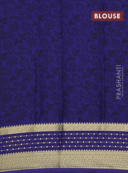 Cs Blue & Navy Blue Semi Mysore Silk Saree - Prints