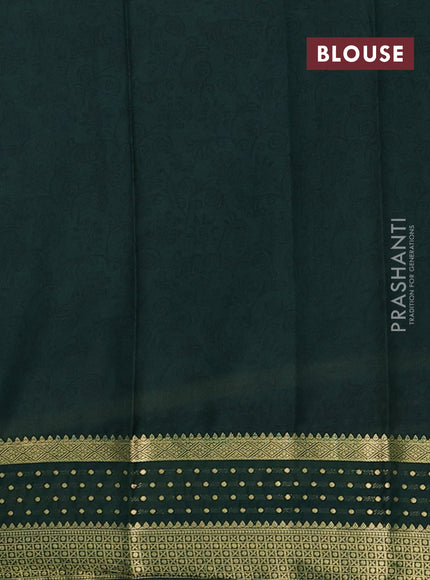 Pastel Green & Green Semi Mysore Silk Saree - Prints