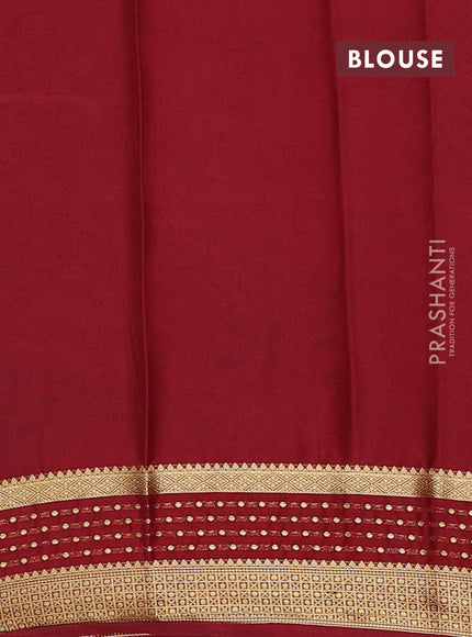 Orange & Maroon Semi Mysore Silk Saree - Prints