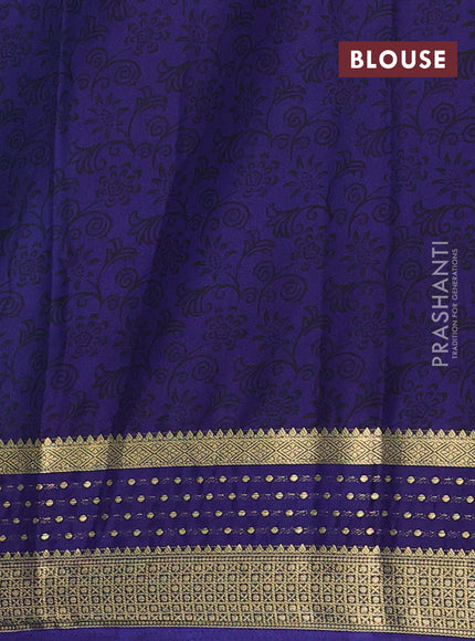 Cs Blue & Blue Semi Mysore Silk Saree - Prints