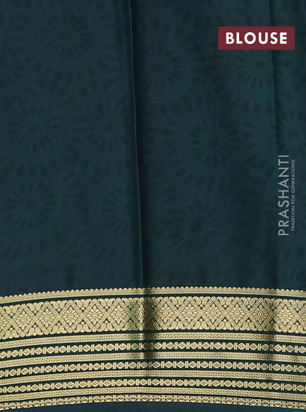 Pastel Green & Green Semi Mysore Silk Saree - Prints