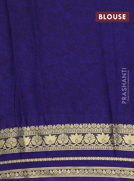 Cs Blue & Navy Blue Semi Mysore Silk Saree - Prints