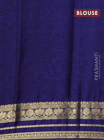 Cs Blue & Blue Semi Mysore Silk Saree - Prints