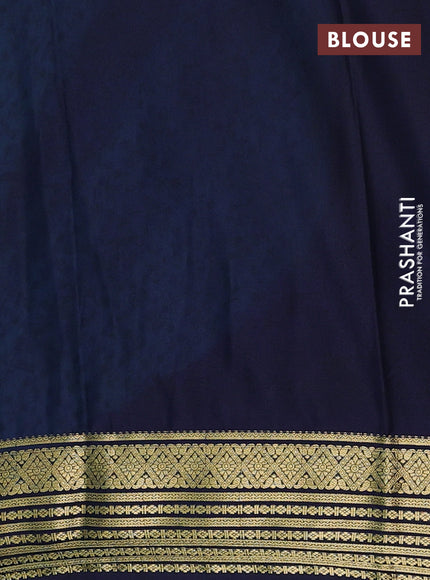 Cs Blue & Navy Blue Semi Mysore Silk Saree - Prints