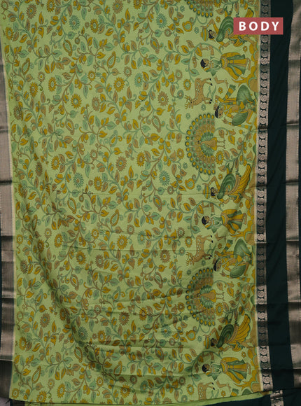 Pista Green & Bottle Green Semi Mysore Silk Saree - Prints