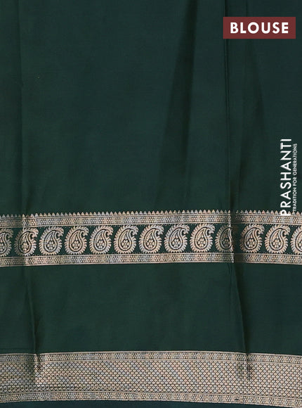 Pista Green & Bottle Green Semi Mysore Silk Saree - Prints