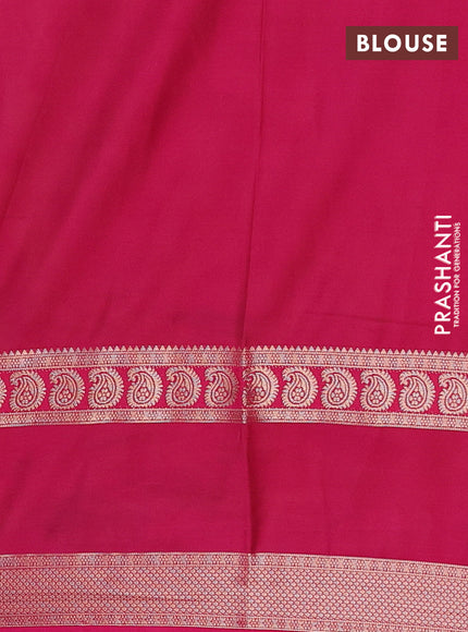 Light Green & Pink Semi Mysore Silk Saree - Prints