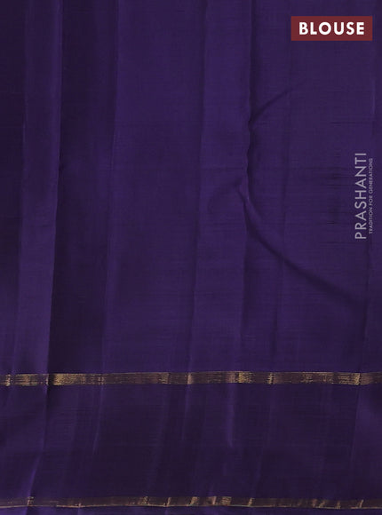 Wine & Navy Blue Pure Kanchipuram Silk Saree