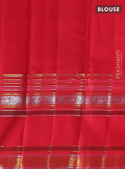 Violet & Red Pure Kanchipuram Silk Saree
