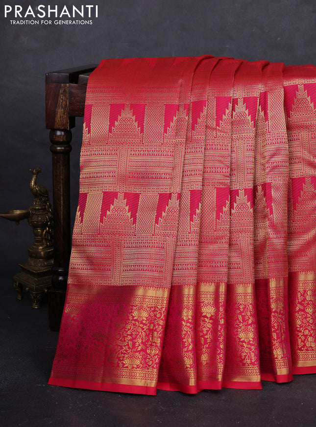 Pink Pure Kanchipuram Silk Saree