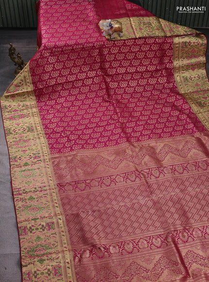 Wine Pure Kanchipuram Silk Saree