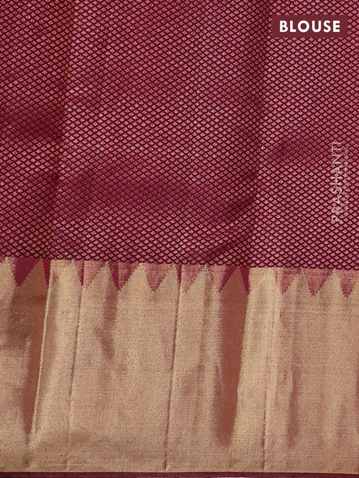 Wine Pure Kanchipuram Silk Saree
