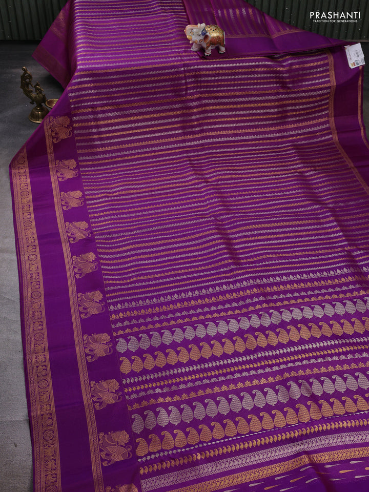 Purple Pure Kanchipuram Silk Saree