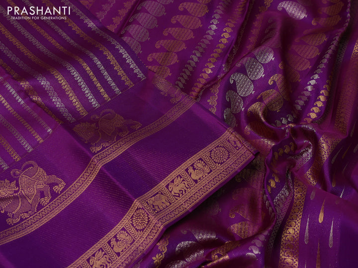 Purple Pure Kanchipuram Silk Saree