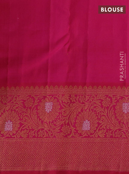 Cream & Pink Pure Kanchipuram Silk Saree - Mina Buttas