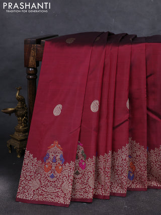 Maroon Pure Kanchipuram Silk Saree