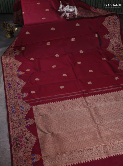Maroon Pure Kanchipuram Silk Saree