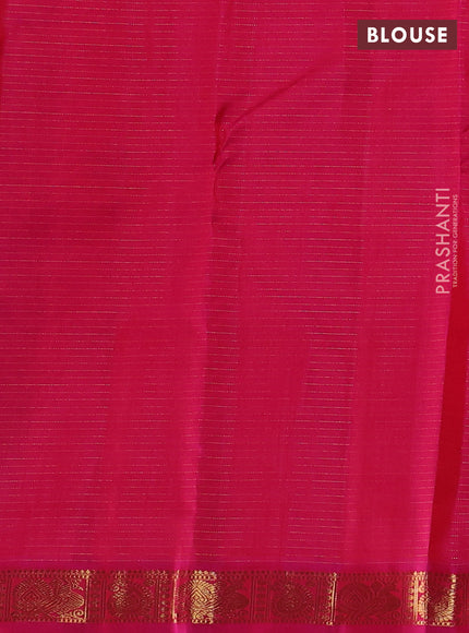 Orange & Pink Pure Kanchipuram Silk Saree - Small Border