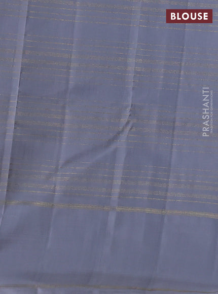 Pink Cream & Grey Pure Kanchipuram Silk Saree