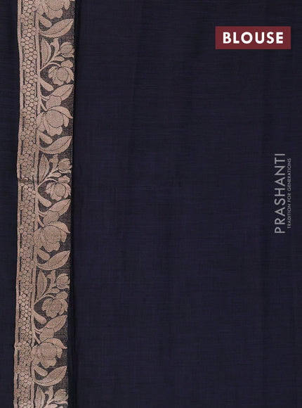 Black Semi Tussar Saree - Butta