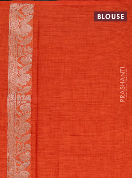 Orange Semi Tussar Saree - Butta