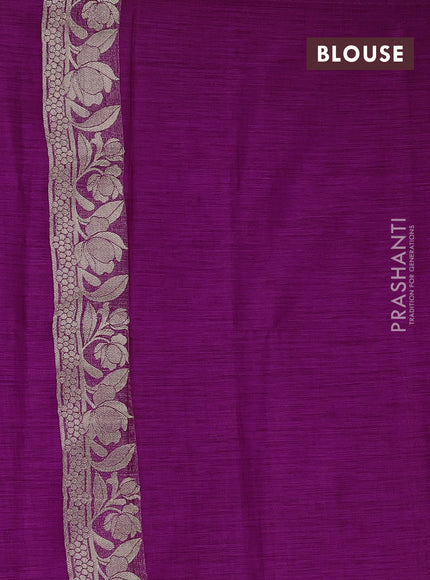 Purple Semi Tussar Saree - Butta