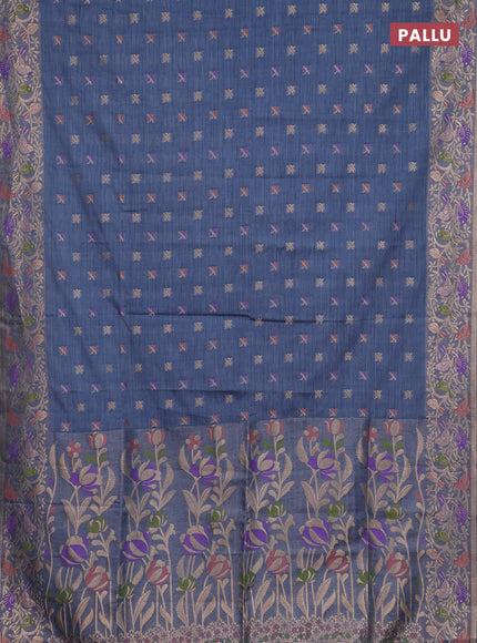 Grey Semi Tussar Saree - Butta