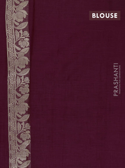 Wine Semi Tussar Saree - Butta