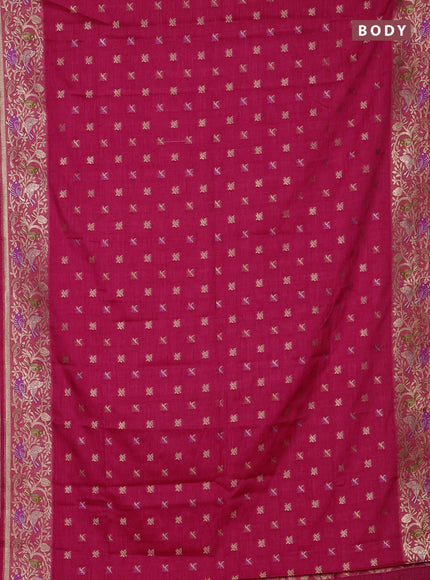 Pink Semi Tussar Saree - Butta
