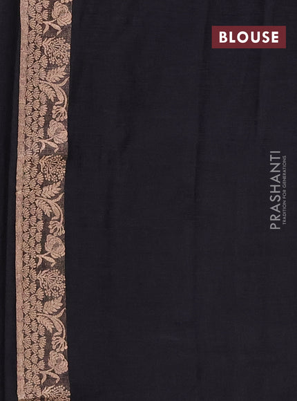 Black Semi Tussar Saree - Butta
