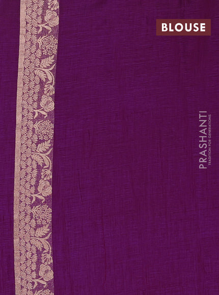 Purple Semi Tussar Saree - Butta