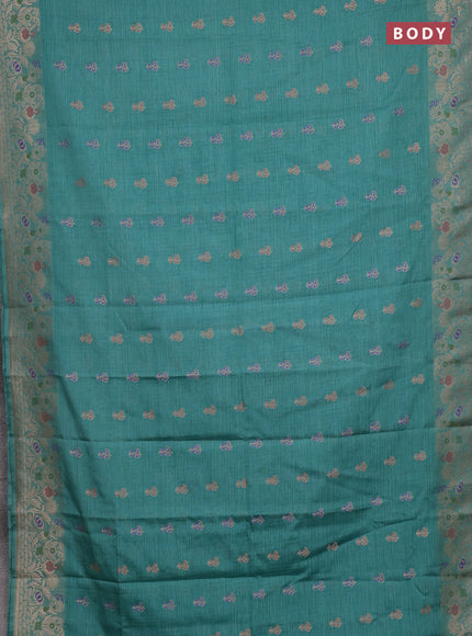Pastel Green Semi Tussar Saree - Butta