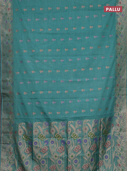 Pastel Green Semi Tussar Saree - Butta