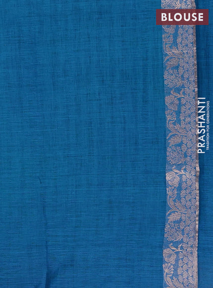 Cs Blue Semi Tussar Saree - Butta