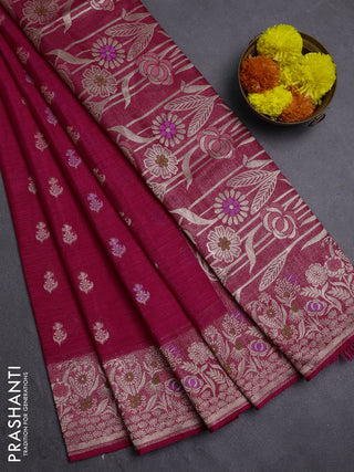 Pink Semi Tussar Saree - Butta