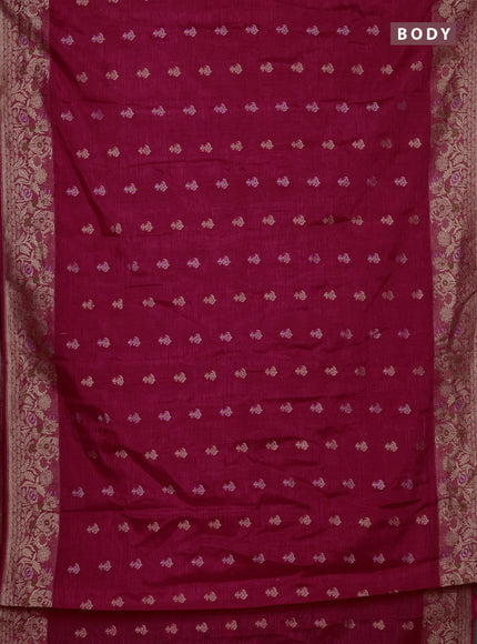 Pink Semi Tussar Saree - Butta