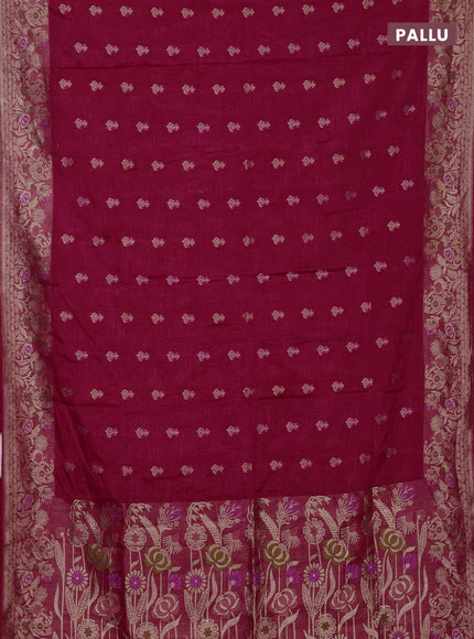 Pink Semi Tussar Saree - Butta