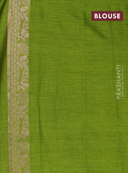 Light Green Semi Tussar Saree - Butta