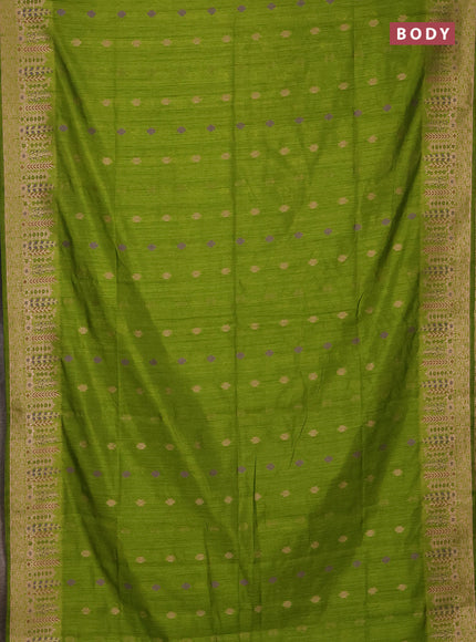 Light Green Semi Tussar Saree - Butta