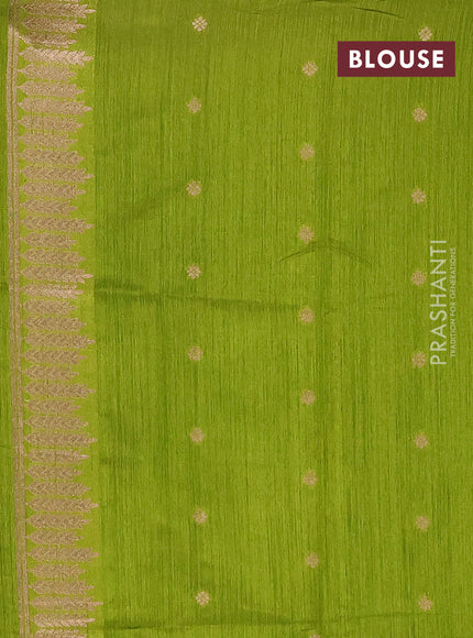 Light Green Semi Tussar Saree - Butta