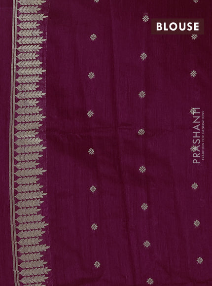 Wine  Semi Tussar Saree - Butta