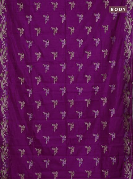 Purple Semi Tussar Saree - Butta