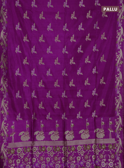 Purple Semi Tussar Saree - Butta