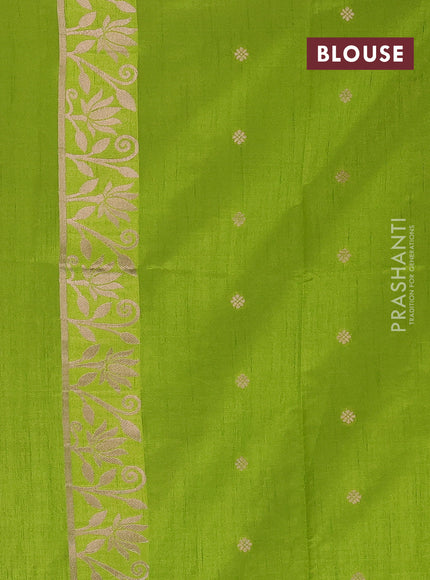 Light Green Semi Tussar Saree - Butta