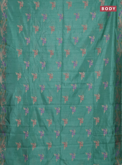 Pastel Green Semi Tussar Saree - Butta